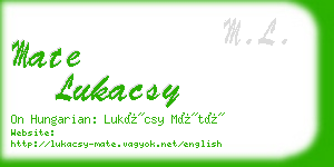 mate lukacsy business card